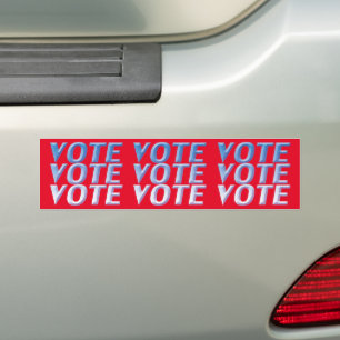 Para Coche voto - azul / rojo - Pegatina del parachoques