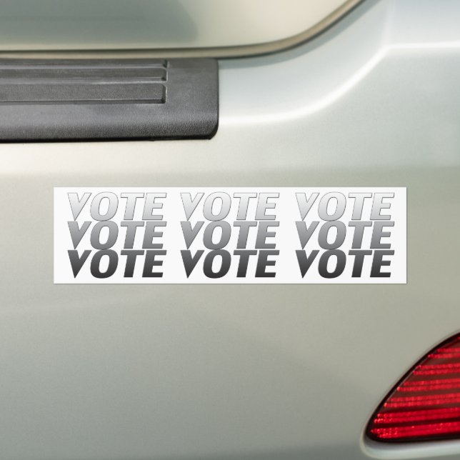 Para Coche voto - gris / blanco - Pegatina del parachoques (en coche)