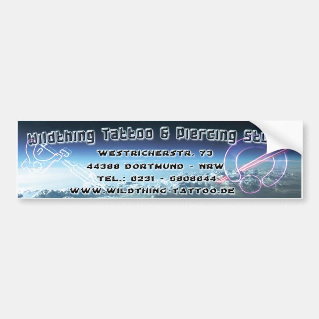 Para Coche Wildthing Tattoo Piercing pegatina & (Frente)