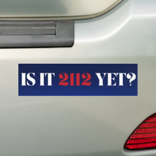 Para Coche ¿Ya es 2112? Pegatina de parachoques azul y rojo