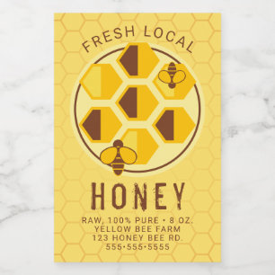Para Comida Añadir el texto Etiqueta Jar de Honeycomb