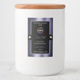 Para Comida Azul brillante negro lujoso con etiqueta de produc