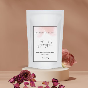 Para Comida Color de agua rosa Elegante Etiqueta de baño de hi