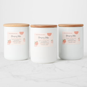 Para Comida Elegante Cute Peach Audaz Fruto Etiqueta de bell