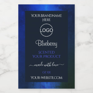 Para Comida Elegante patrón de mármol azul Etiqueta de product