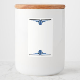 Para Comida Elemento Art deco de la etiqueta de alimentos azul