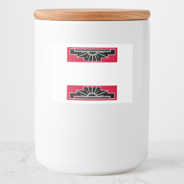 Para Comida Elemento Art deco en etiqueta roja (Anverso)