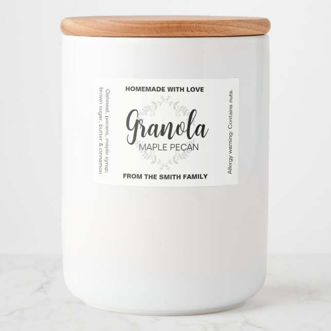 Para Comida Etiqueta casera personalizable Comida_01a (Anverso)