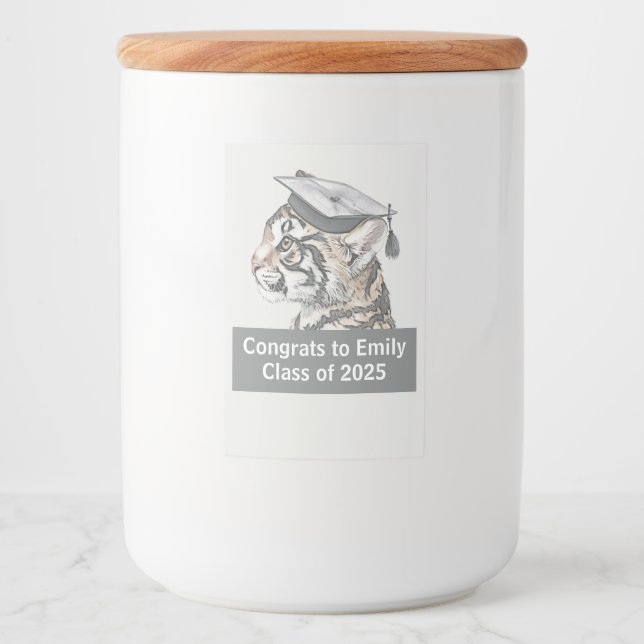 Para Comida Etiqueta de alimentación temática de graduación (Anverso)