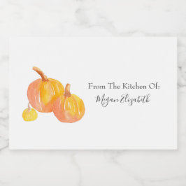 Para Comida Etiqueta de alimentos de tres calabazas