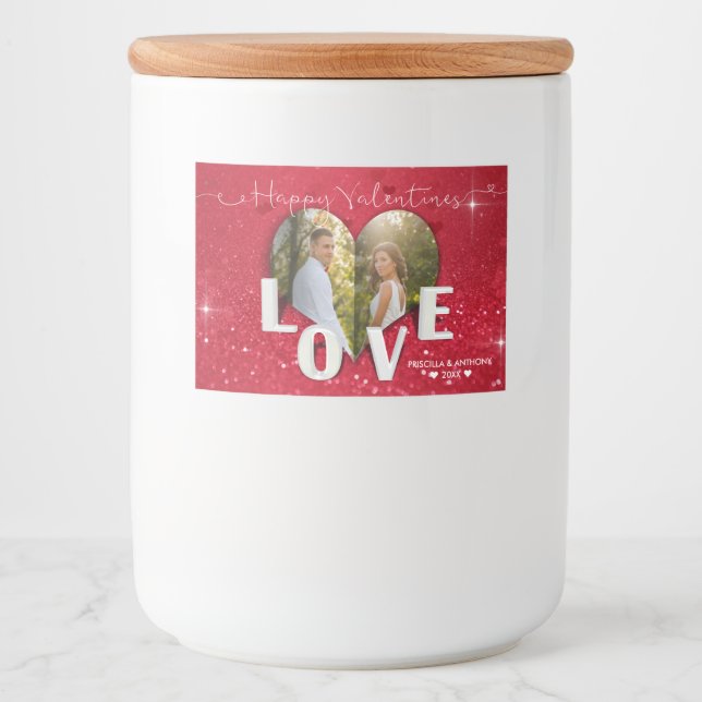 Para Comida Etiqueta de alimentos Purpurina rojo de foto cardí (Anverso)