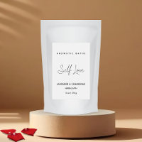 Etiqueta de baño herbal minimalista