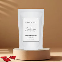 Etiqueta de baño herbal minimalista