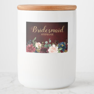 Para Comida Etiqueta de boda de Boho rústico floral de la Mari