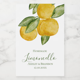Para Comida Etiqueta de botella de limoncello, hermosa acuarel