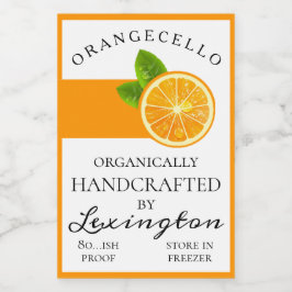 Para Comida Etiqueta de botella pequeña Orangecello orgánico m