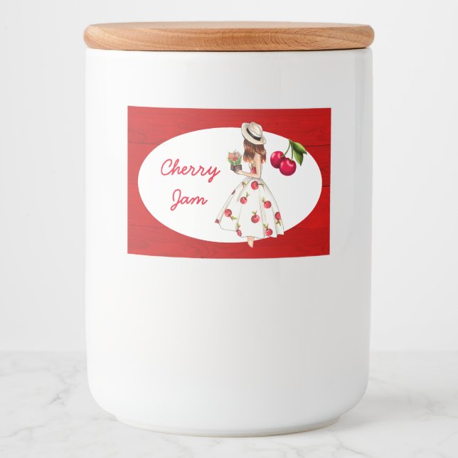 Para Comida Etiqueta de conservas de cerezo (Anverso)