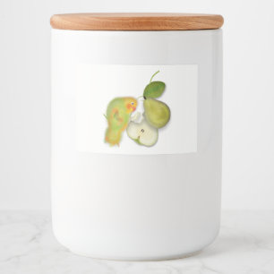 Para Comida Etiqueta de Contenedor de Alimento de Pera (3" x 2