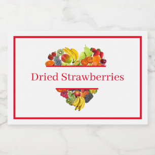 Para Comida Etiqueta de Contenedor de Alimentos Fresas Secas