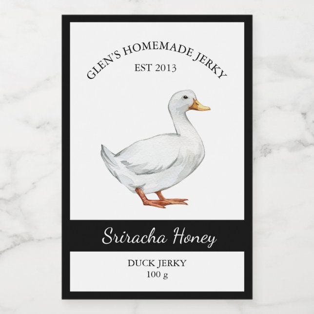 Para Comida Etiqueta de Duck Jerky (Etiqueta única)