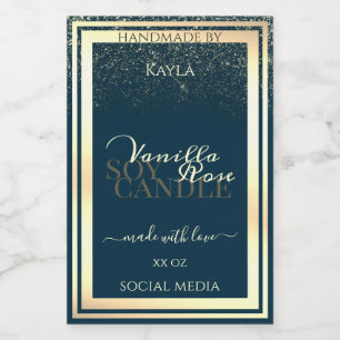 Para Comida Etiqueta de embalaje de producto azul oscuro noble