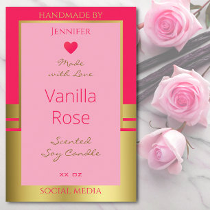 Para Comida Etiqueta de embalaje de productos de Girly rosa y 
