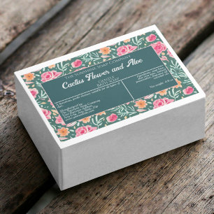 Para Comida Etiqueta de empaquetado de jabón de flores verdes 