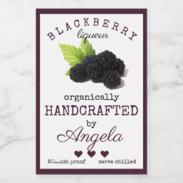 Para Comida Etiqueta de frasco de licor de Blackberry casero |