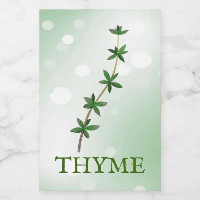 Para Comida Etiqueta de hierbas Thyme (Etiqueta única)