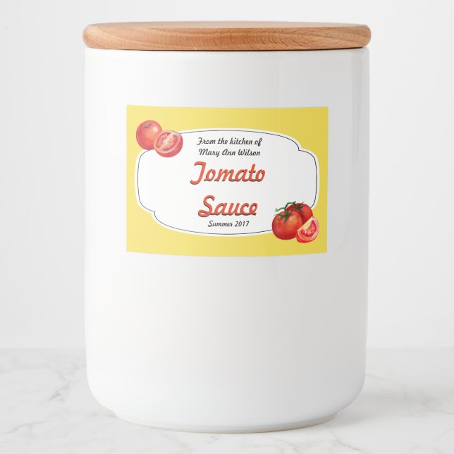 Para Comida Etiqueta de lata de salsa de tomate (Anverso)