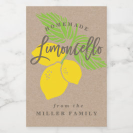 Para Comida Etiqueta de Limoncello, Frasco pequeño, frasco peq