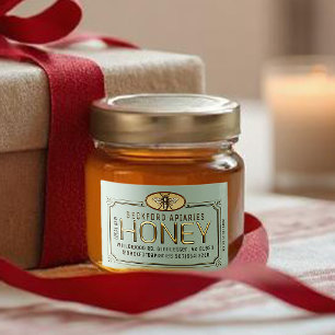 Para Comida Etiqueta de miel 3D enmarcada de oro metálico de 2