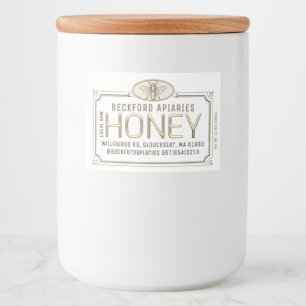 Para Comida Etiqueta de miel 3D enmarcada de oro metálico de 2