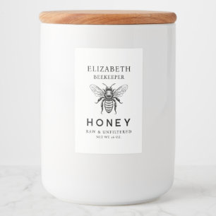 Para Comida Etiqueta de miel con abeja melífera