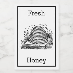 Para Comida Etiqueta de miel de Beehive antigua