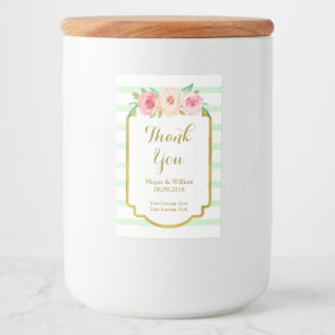 Para Comida Etiqueta de Personalizado de oro floral rosa de fr