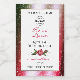 Para Comida Etiqueta de Producto Blanco Floral Logotipo de Pur