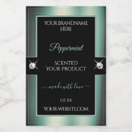 Para Comida Etiqueta de producto brillante Verde azulada de hi