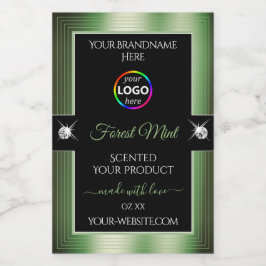 Para Comida Etiqueta de producto con el logotipo verde de la s