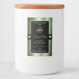 Para Comida Etiqueta de producto con el logotipo verde de la s