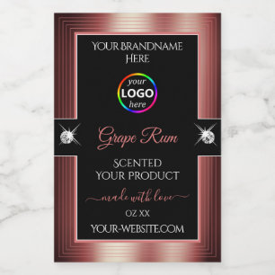 Para Comida Etiqueta de producto con logotipo rojo de vino bri