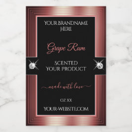 Para Comida Etiqueta de producto de brillantes rojos de vino n