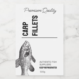 Para Comida Etiqueta de producto de filetes de peces carpa