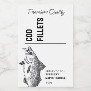 Para Comida Etiqueta de producto de filetes de peces de bacala