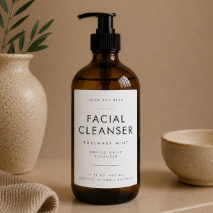 Para Comida Etiqueta de producto de limpiador facial minimalis