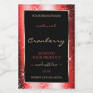 Para Comida Etiqueta de producto de marco de Purpurina de espa