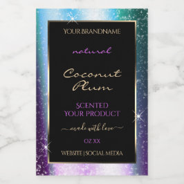 Para Comida Etiqueta de producto de marco de Purpurina de espu