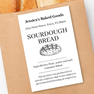 Para Comida Etiqueta de producto de panadería Cottage Bakery S