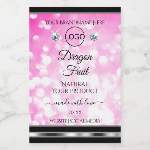 Para Comida Etiqueta de producto de Purpurina Girly rosa Diama