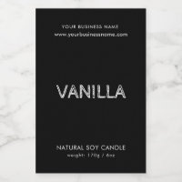 Etiqueta de producto de vela con tipografía modern